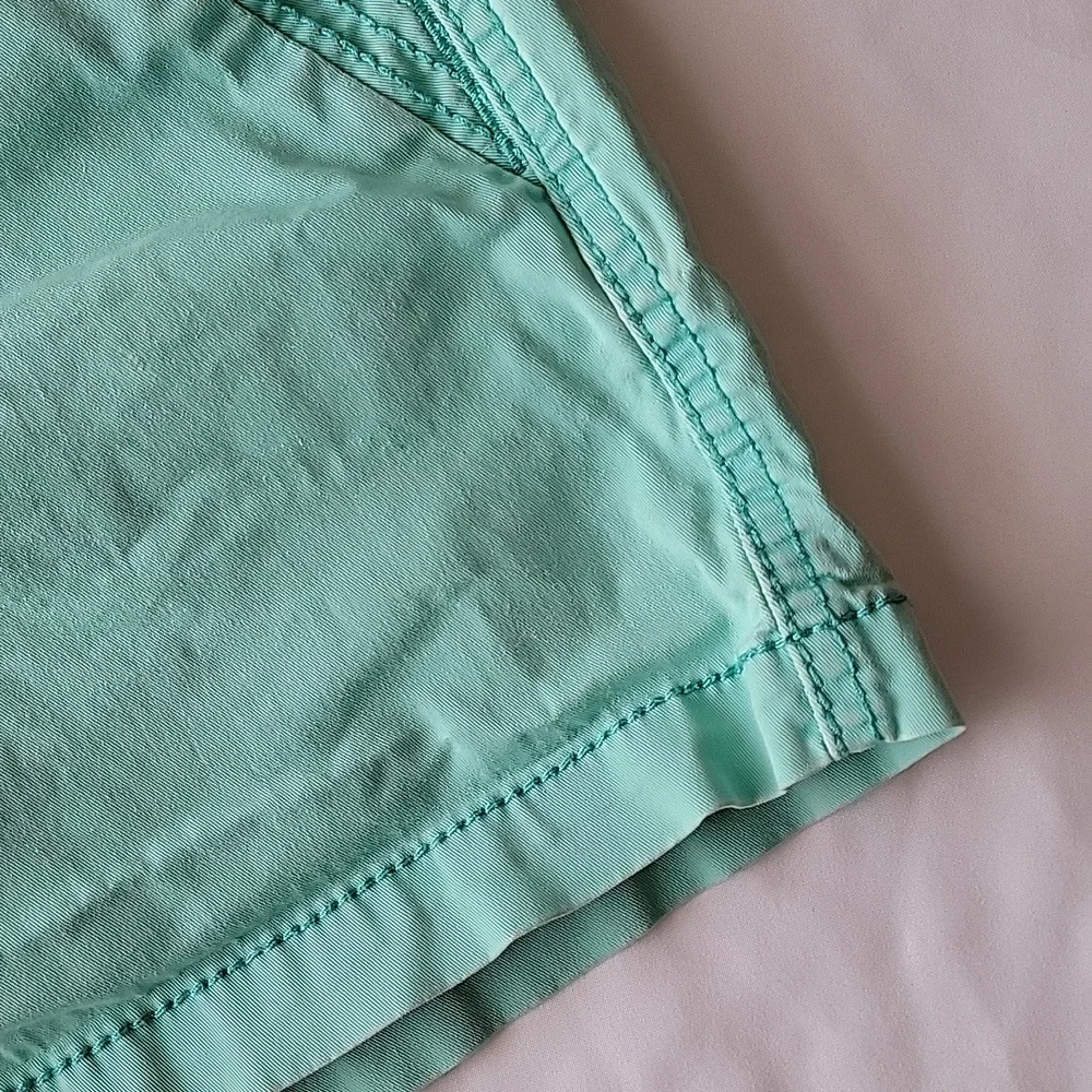 Maurices Mint Green Cotton Shorts Low Rise
